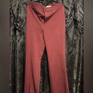 JustFab Shapewear pants with split front hem - Burgundy